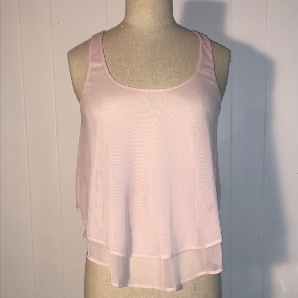 Express Pink Tiered Camisole Tank Top